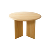 Mesa de comedor redonda pequeña minimalista de madera maciza con 4 patas