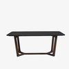 Mesa de comedor moderna con tapa de mármol rectangular negra 