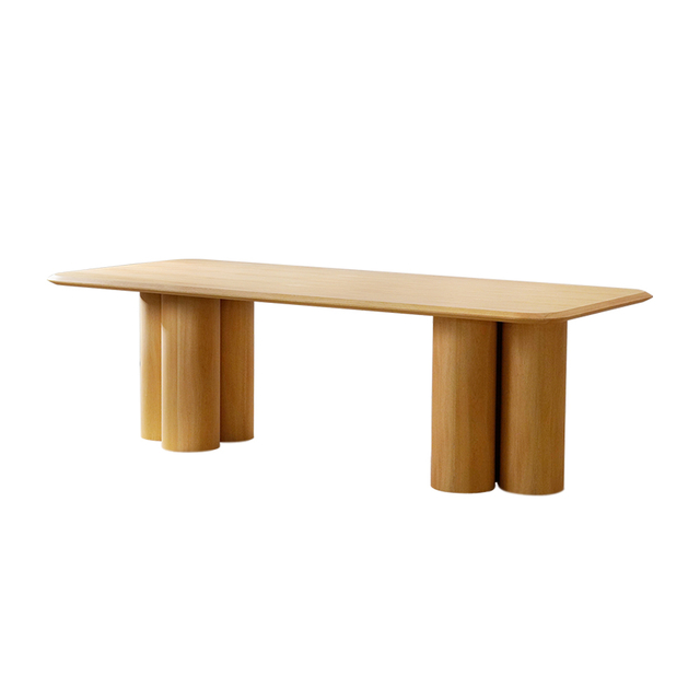 Juego de mesa de comedor de madera cuadrada minimalista para 4 personas