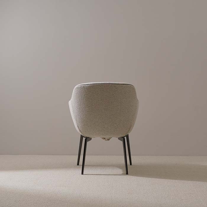 Sillón de comedor tapizado en blanco moderno para comedor