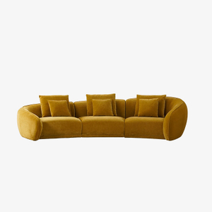 Sofá seccional modular de tela dorada de chenilla para juegos de muebles interiores de sala de estar