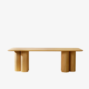 Juego de mesa de comedor de madera cuadrada minimalista para 4 personas