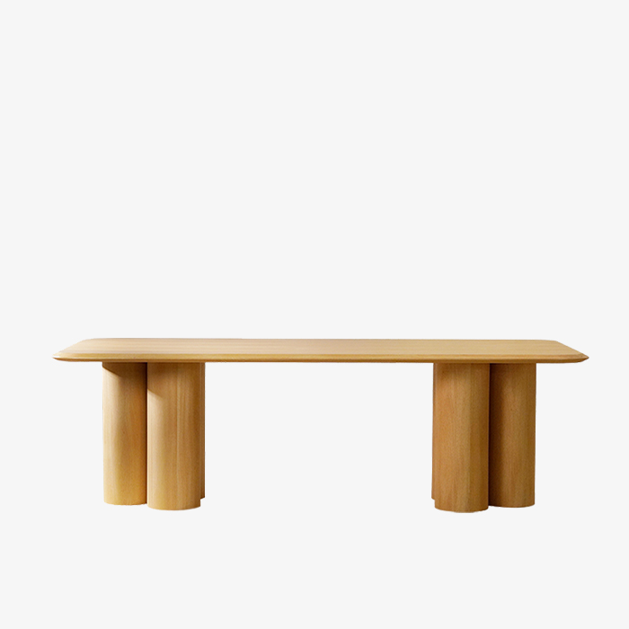 Juego de mesa de comedor de madera cuadrada minimalista para 4 personas