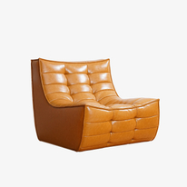 Sillón sin brazos tapizado sillón perezoso individual de cuero moderno