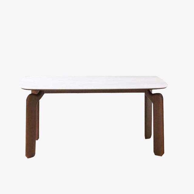 Mesa de comedor rectangular moderna con tapa de mármol para comedor