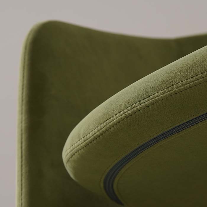 Sillón de comedor italiano moderno de terciopelo verde 