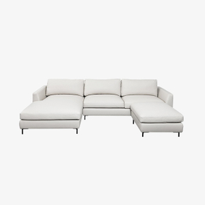 Sofá seccional personalizado, salas de estar, apartamentos, sofá cama, combinación seccional tapizada en crema, sofás en forma de L