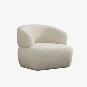 Sillón moderno Teddy Boucle Lounge, sillón individual perezoso