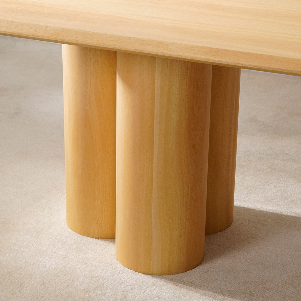 Juego de mesa de comedor de madera cuadrada minimalista para 4 personas