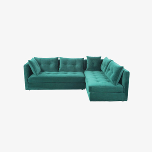 Sofás modulares de terciopelo verde Loveseats para sala de estar