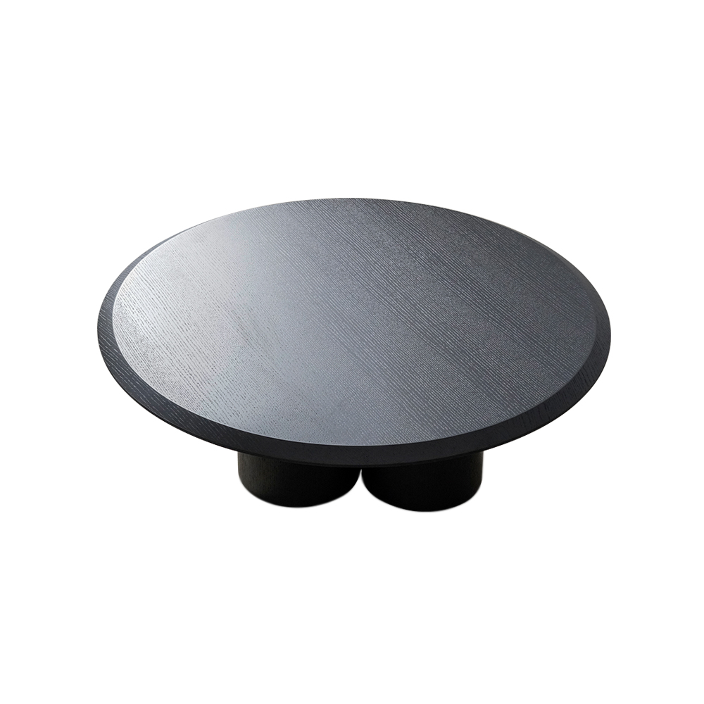 Juego de mesa de centro minimalista de madera natural de roble negro