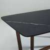 Mesa de comedor moderna con tapa de mármol rectangular negra 