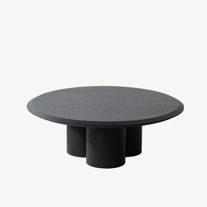 Juego de mesa de centro minimalista de madera natural de roble negro