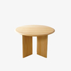 Mesa de comedor redonda pequeña minimalista de madera maciza con 4 patas