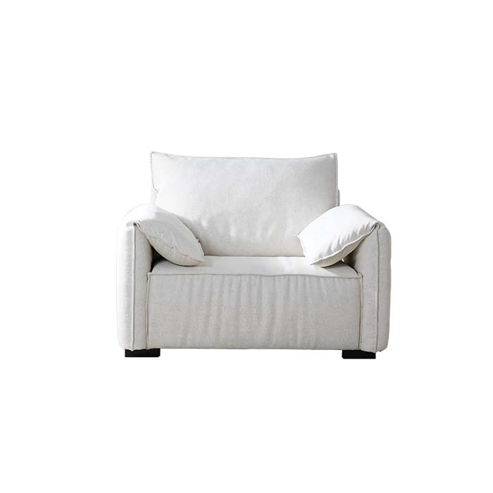 Sillón decorativo tapizado con sofá individual blanco moderno de lujo