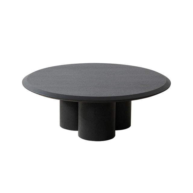 Juego de mesa de centro minimalista de madera natural de roble negro