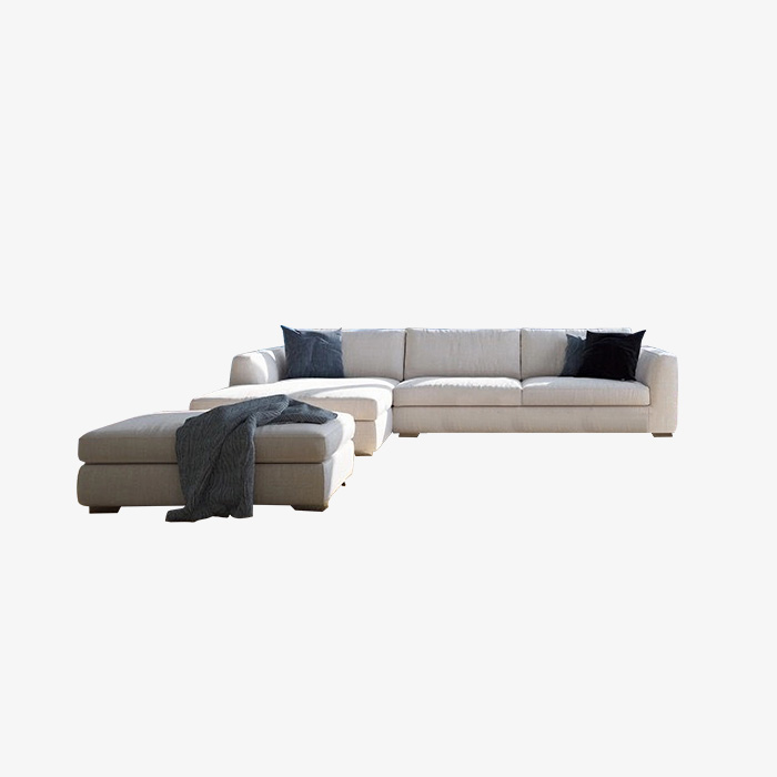 Conjunto de sofás de interior Chaise con brazo derecho tapizado Sofás seccionales blancos