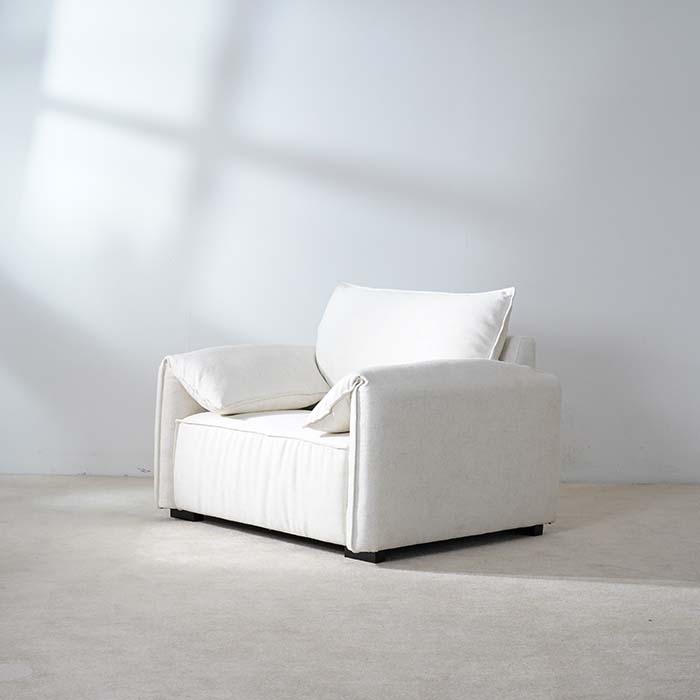 Sillón decorativo tapizado con sofá individual blanco moderno de lujo