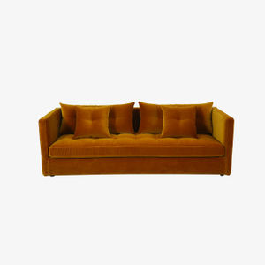 Sofá anaranjado moderno del Loveseat del terciopelo 3 Seater para los muebles de la sala de estar