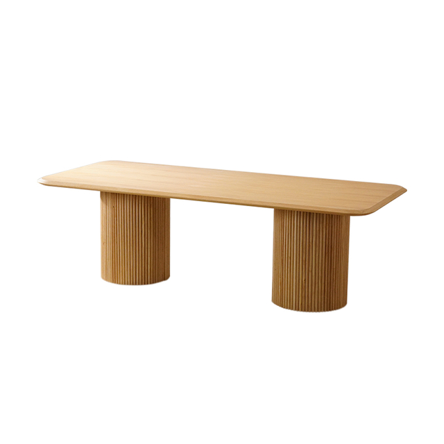 Mesa de comedor moderna de nogal de madera maciza de mediados de siglo rectangular