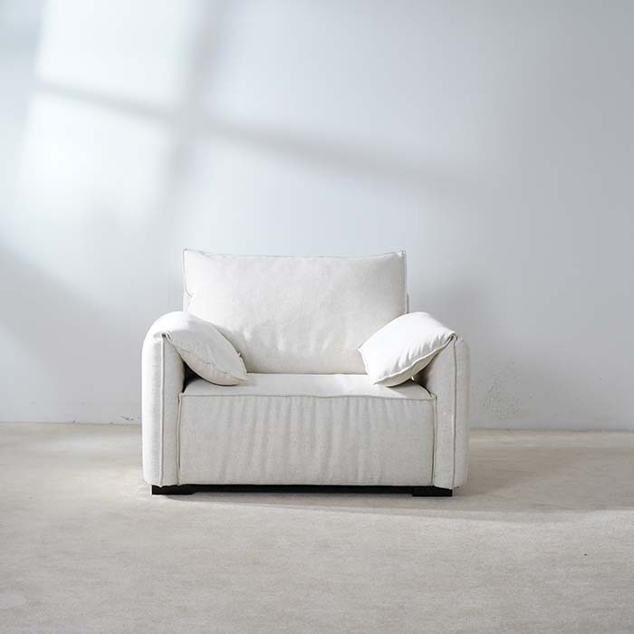 Sillón decorativo tapizado con sofá individual blanco moderno de lujo