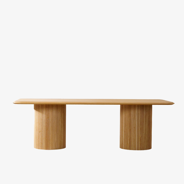 Mesa de comedor moderna de nogal de madera maciza de mediados de siglo rectangular