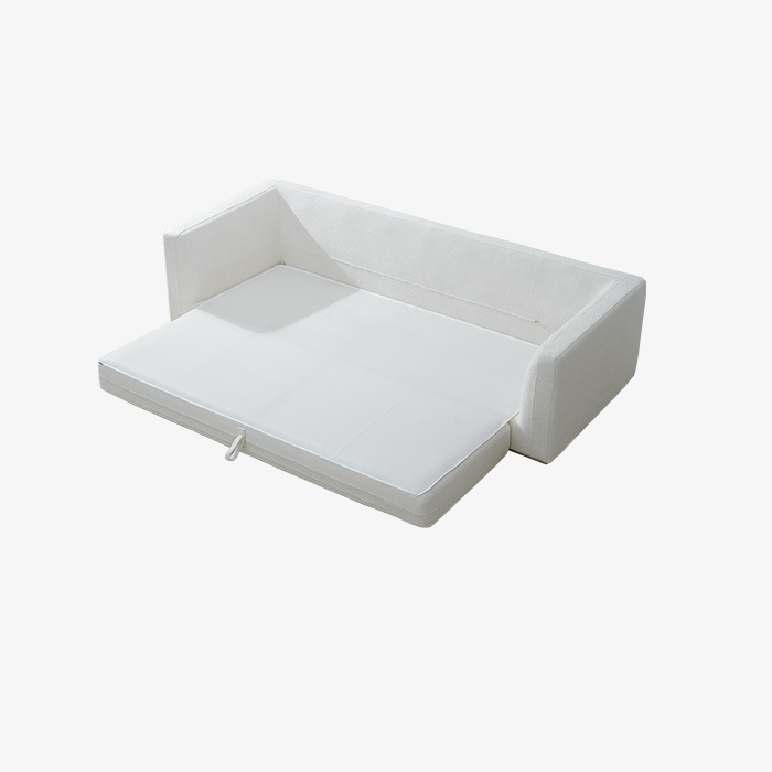 Sofá cama tapizado blanco moderno