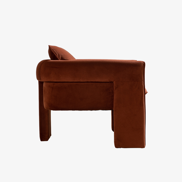 Sillón decorativo tapizado en terciopelo moderno 