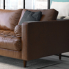 Conjunto de sofás de cuero moderno, sofás Loveseat de lujo con chaise