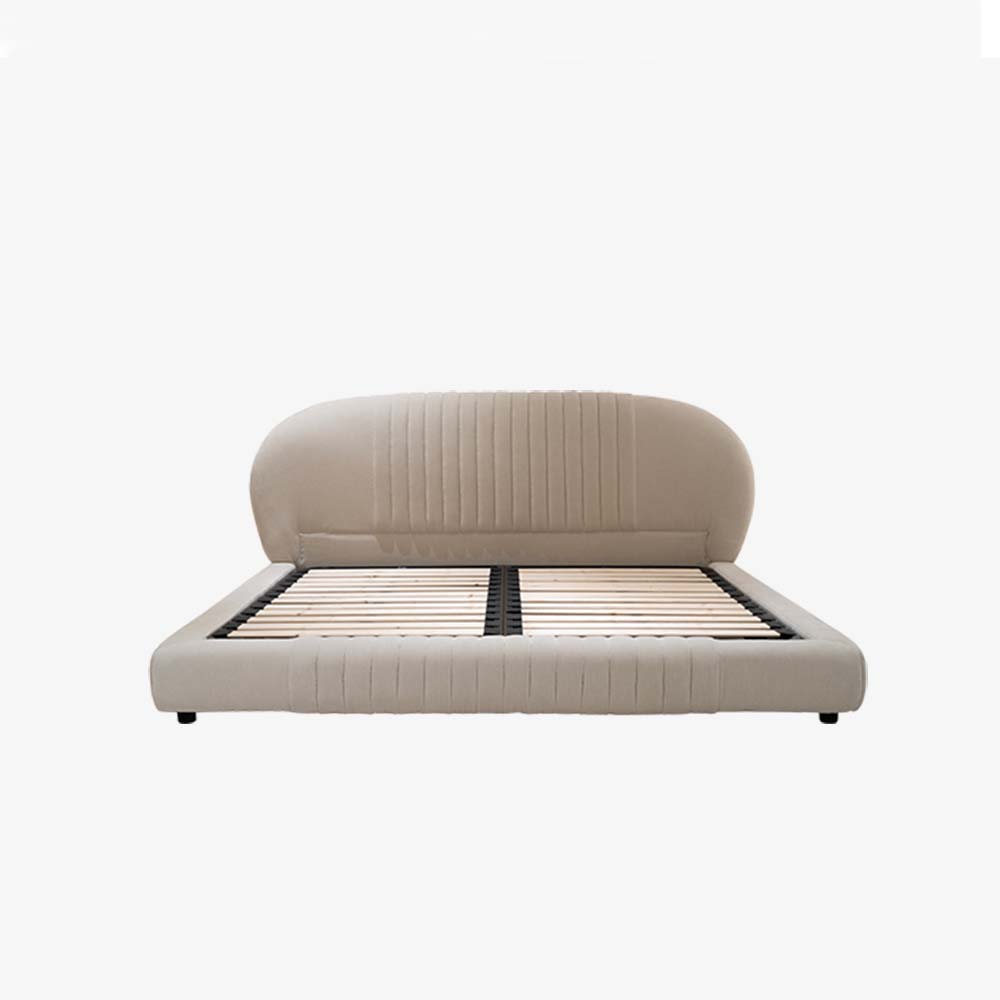 Cama con plataforma tapizada de terciopelo moderno, marco de cama King Size