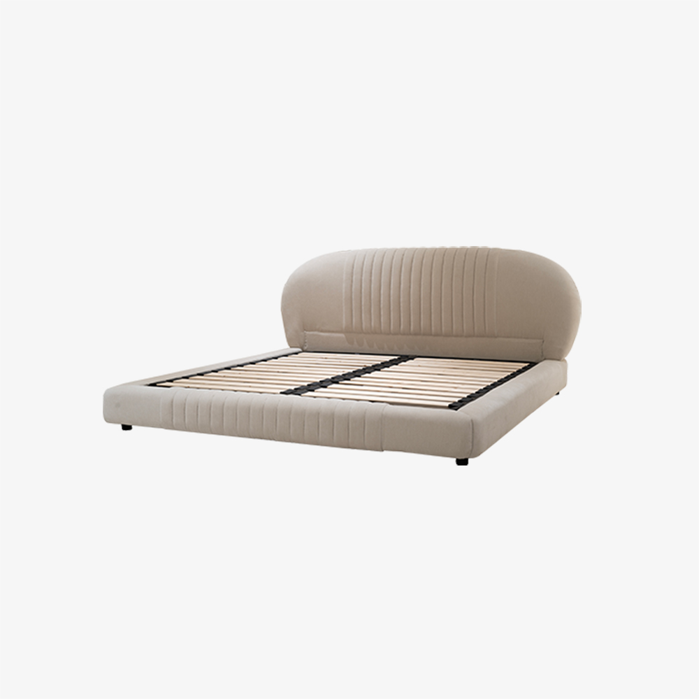 Cama con plataforma tapizada de terciopelo moderno, marco de cama King Size