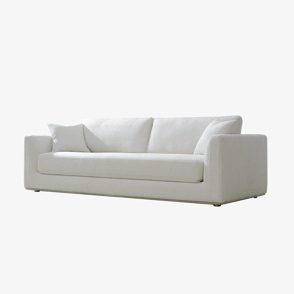 Sofá cama tapizado blanco moderno