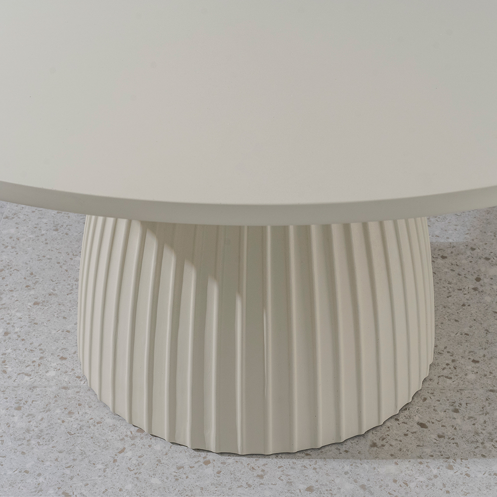 Mesa de comedor redonda de GRC para interior/exterior con base de pedestal