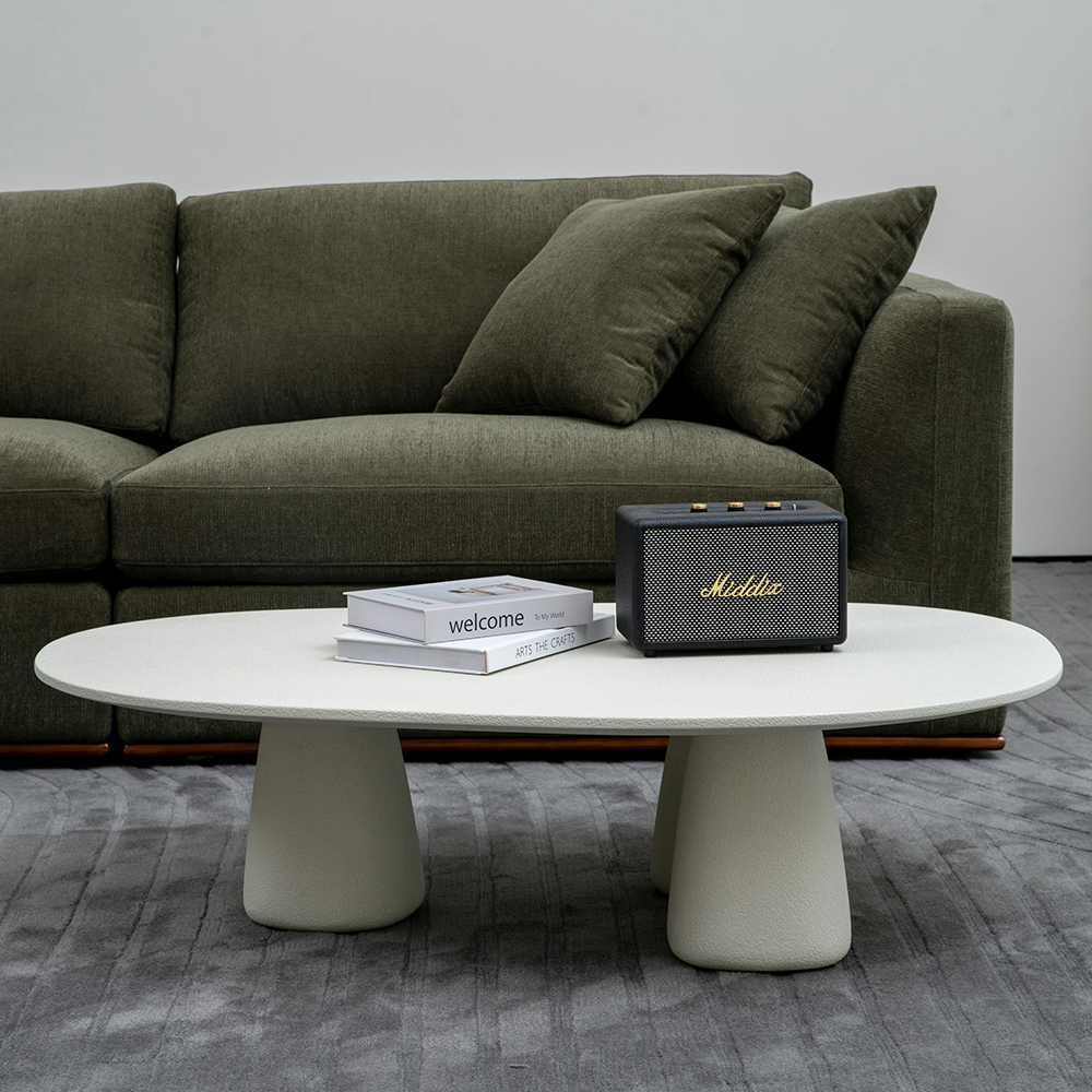 Mesa de centro contemporánea de fibra de vidrio para sala de estar