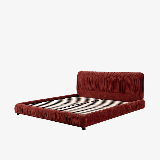Cama con plataforma tapizada con marco de cama King de terciopelo moderno