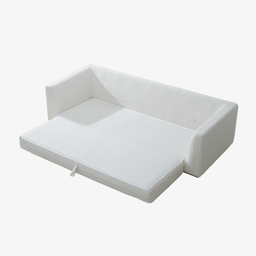 Sofá cama tapizado blanco moderno