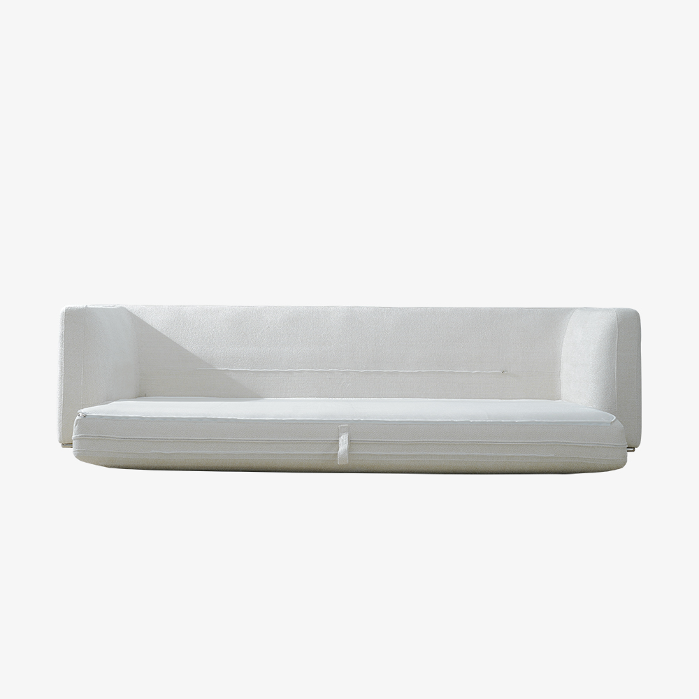 Sofá cama tapizado blanco moderno