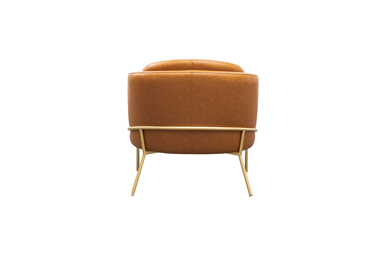 Silla de cuero marrón Muebles modernos Sillón acolchado Sillón de lujo